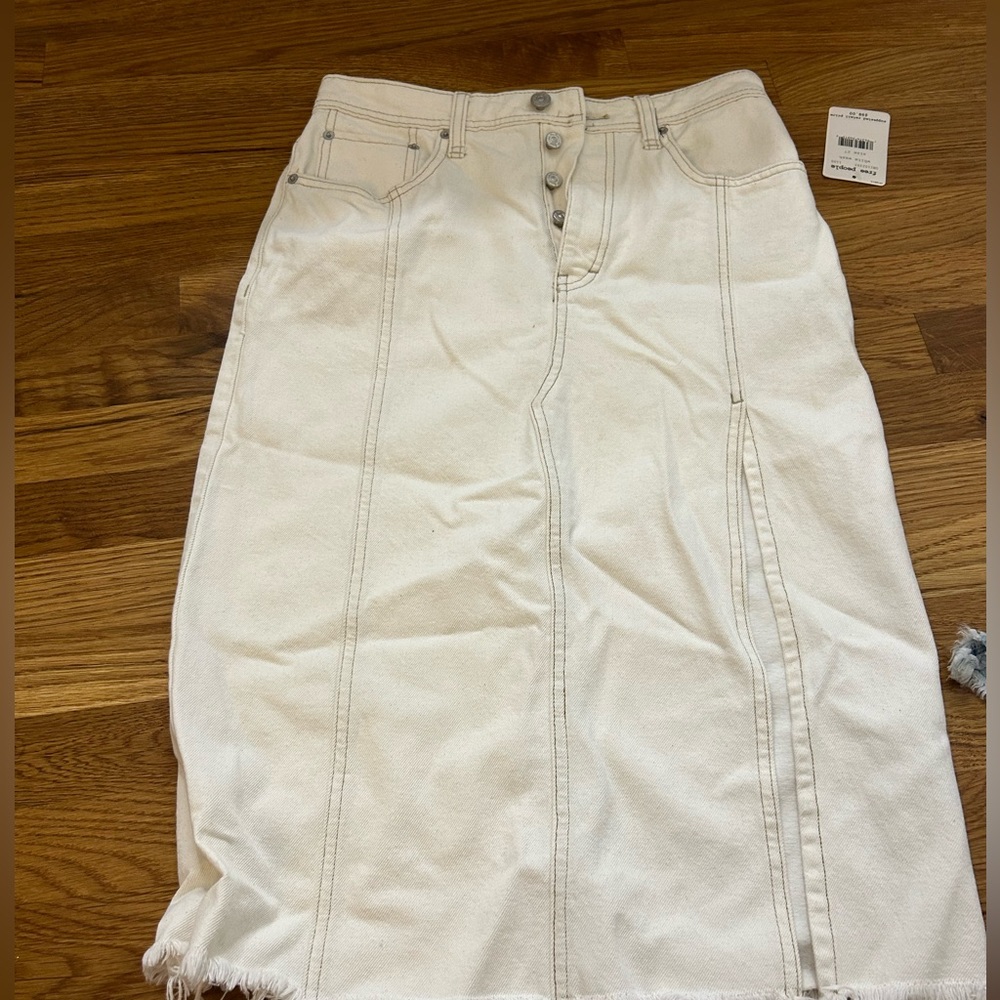 Free people midi Jean skirt
